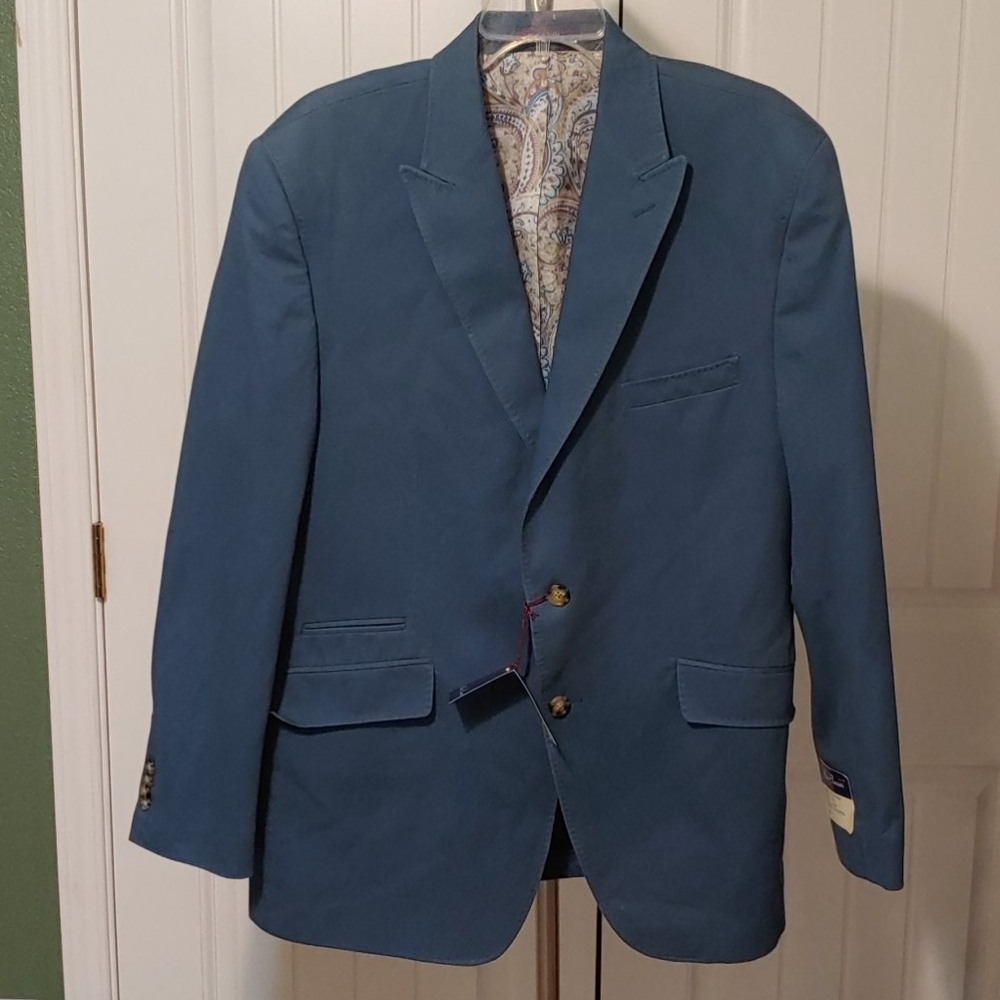 Alan Flusser Women Blazer Jacket Teal Large NWT